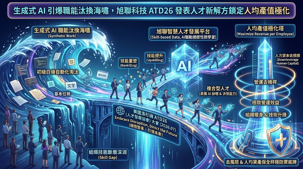 生成式 AI 引爆職能汰換海嘯，旭聯科技 ATD26 發表人才新解方鎖……