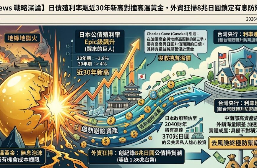 日債殖利率飆近30年新高對撞高溫黃金，外資狂掃8兆日圓鎖定有息……