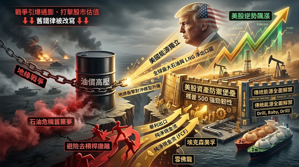 地緣戰爭推升油價對撞川普全面解禁傳統能源，美國轉向暴利出口國……