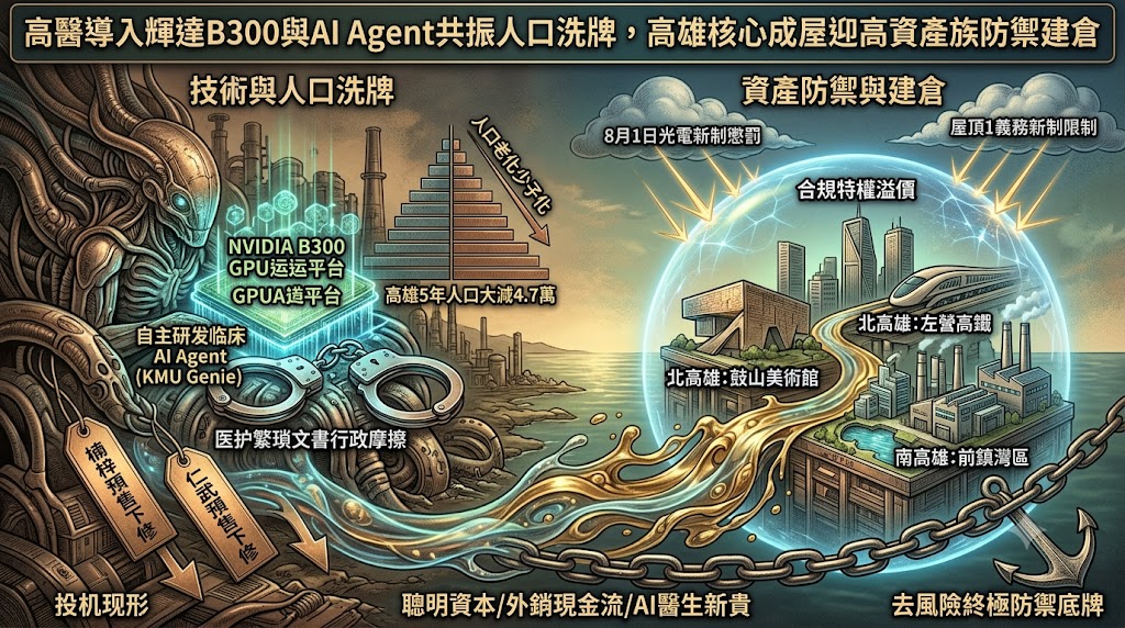 高醫導入輝達B300與AI Agent共振人口洗牌,高雄核心成屋迎高資產……