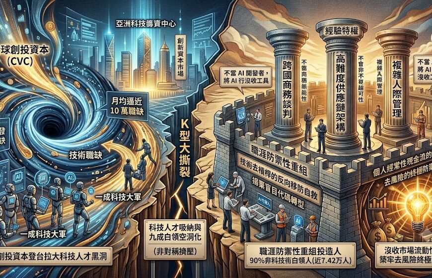 全球創投資本登台拉大科技人才黑洞，九成非科技高階白領發動職涯……
