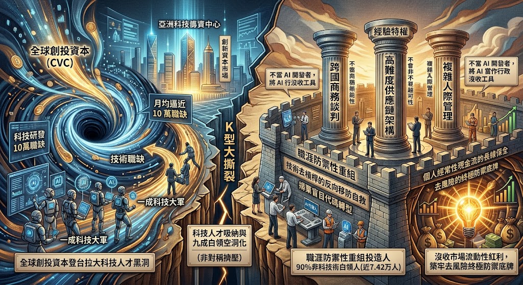 全球創投資本登台拉大科技人才黑洞,九成非科技高階白領發動職涯……
