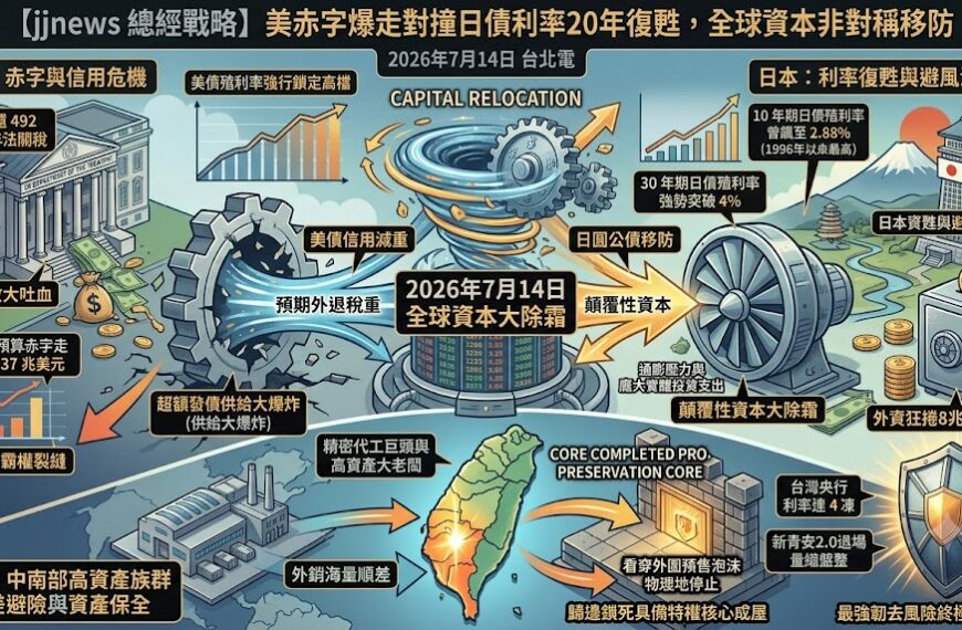 美赤字走闊對撞日債利率20年復甦，全球資本在美日交叉點發動非對……