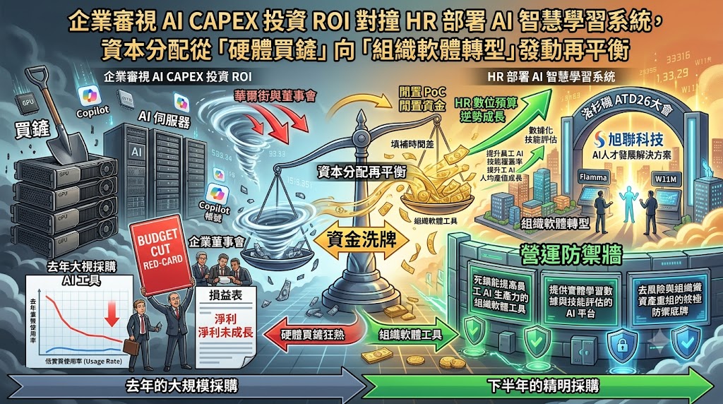 企業審視 AI CAPEX 投資 ROI 對撞 HR 部署 AI 智慧學習系統，資……