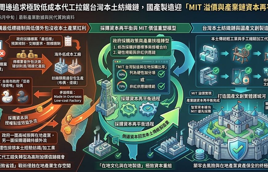 文創周邊追求極致低成本代工拉鋸台灣本土紡織鏈，國產...