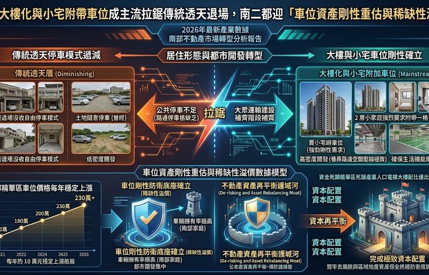 南部大樓化與小宅附帶車位成主流拉鋸傳統透天退場，南...