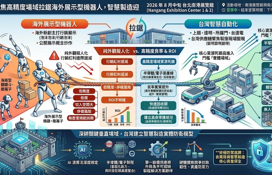 台廠聚焦高精度場域拉鋸海外展示型機器人，智慧製造迎...