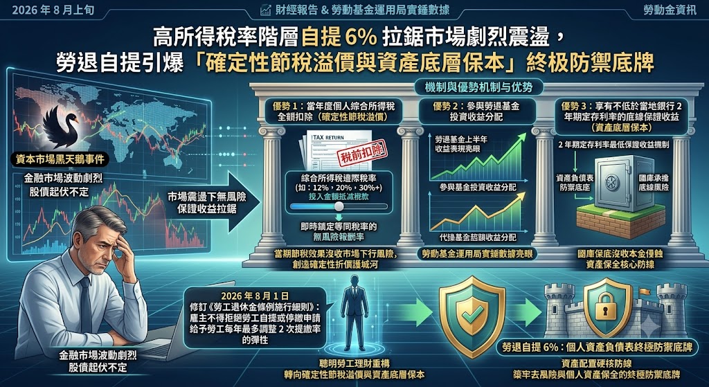高所得稅率階層自提 6% 拉鋸市場劇烈震盪,勞退自提引爆「確定性……