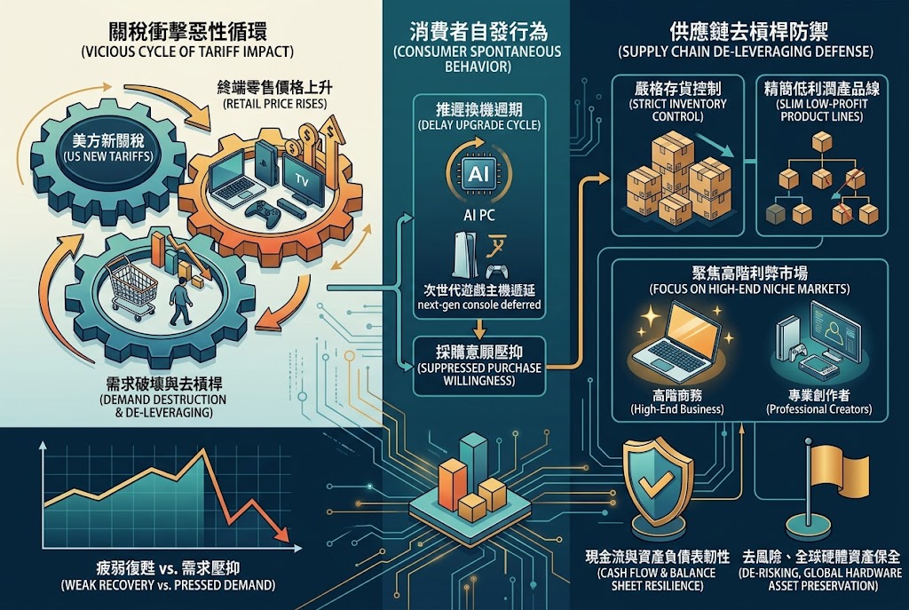 筆電遊戲機恐納關稅拉鋸疲弱復甦,消費電子迎「需求破壞與去槓桿……