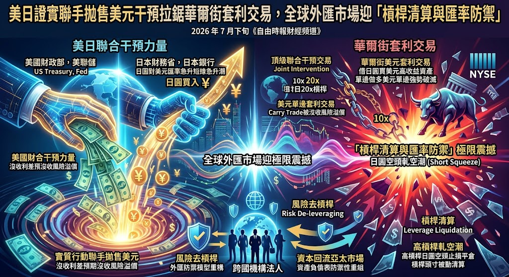 美日證實聯手拋售美元干預拉鋸華爾街套利交易,全球外匯市場迎「……