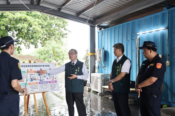 支持警方取締酒毒駕執法扣車 黃偉哲視察東區保管場盼強化機制提……