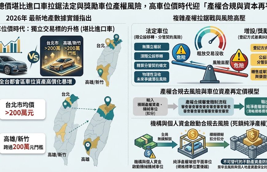 車位總價堪比進口車拉鋸法定與獎勵車位產權風險，高車位價時代迎……