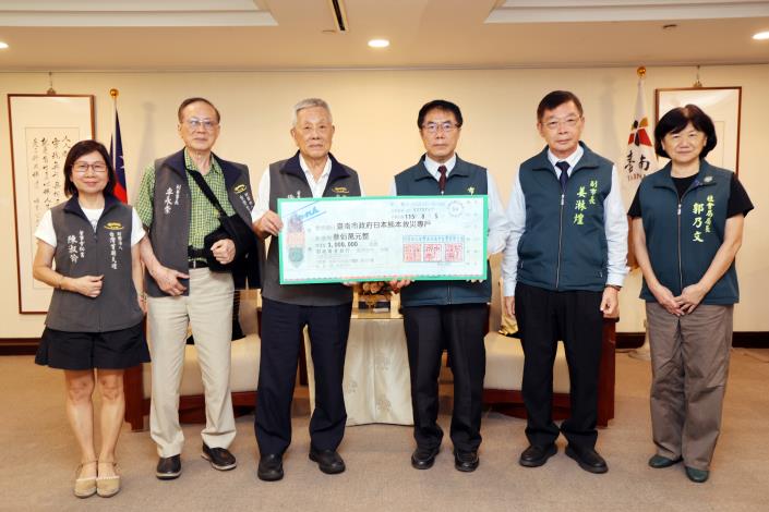台灣首廟天壇捐贈300萬響應日本熊本賑災 黃偉哲感謝「天公伯仔」……