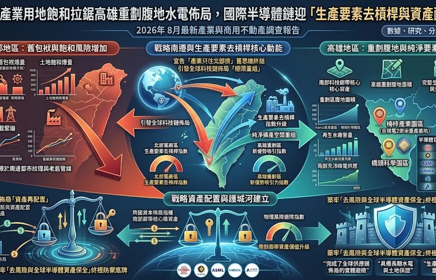 北部產業用地飽和拉鋸高雄重劃腹地水電佈局，國際半導...