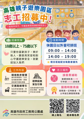 一起成為孩子的安全守護神！ 高雄親子遊樂園區志工熱...