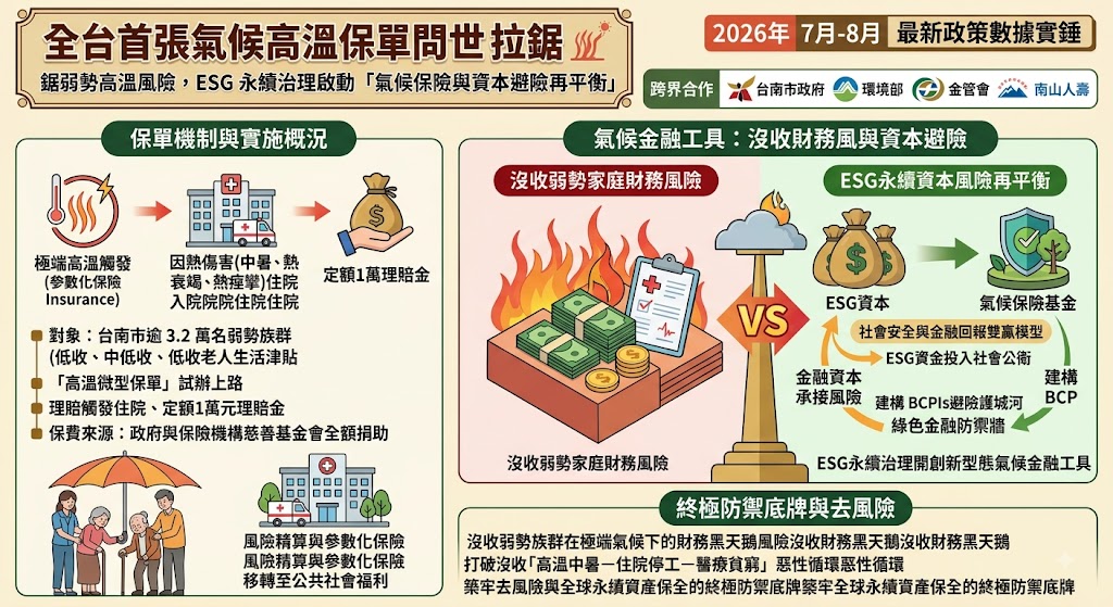 全台首張氣候高溫保單問世拉鋸弱勢高溫風險,ESG 永續治理啟動「……