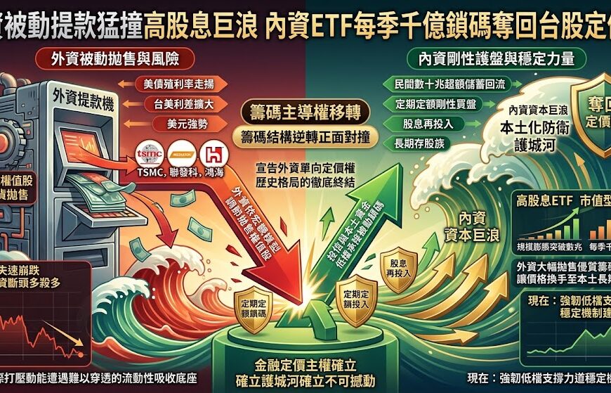 外資被動提款猛撞高股息巨浪 內資ETF每季千億鎖碼奪回台股定價權