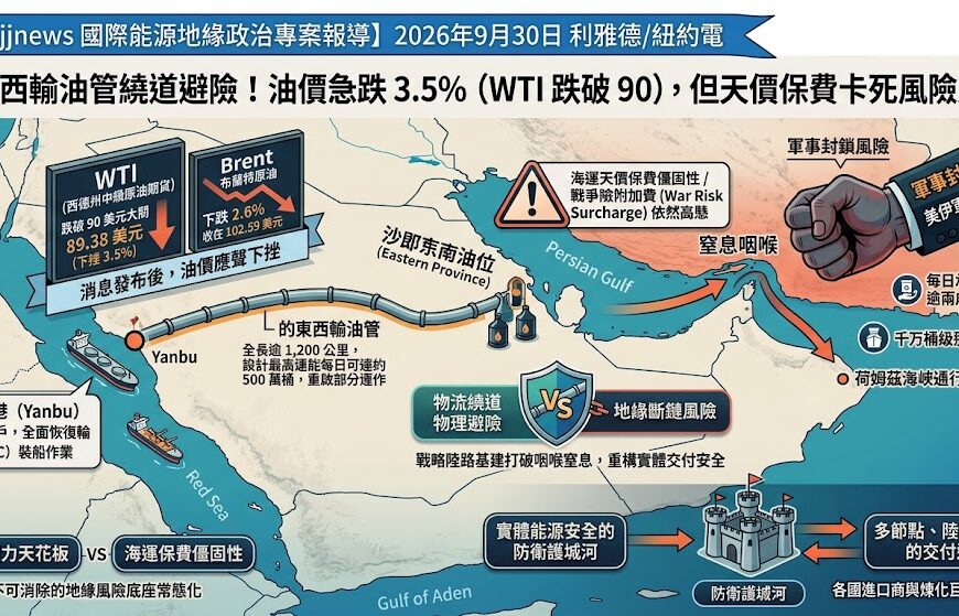橫跨 1200 公里直接跳過波斯灣！沙烏地重啟東西輸油管直通紅海，……