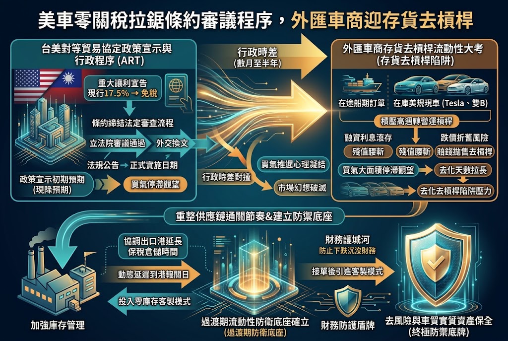 美車零關稅拉鋸條約審議程序，外匯車商迎存貨去槓桿