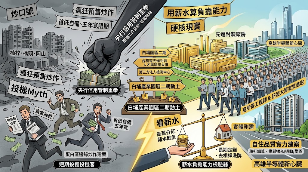 炒房投機客退場、工程師大軍開進來!白埔園區二期動土,北高雄房……