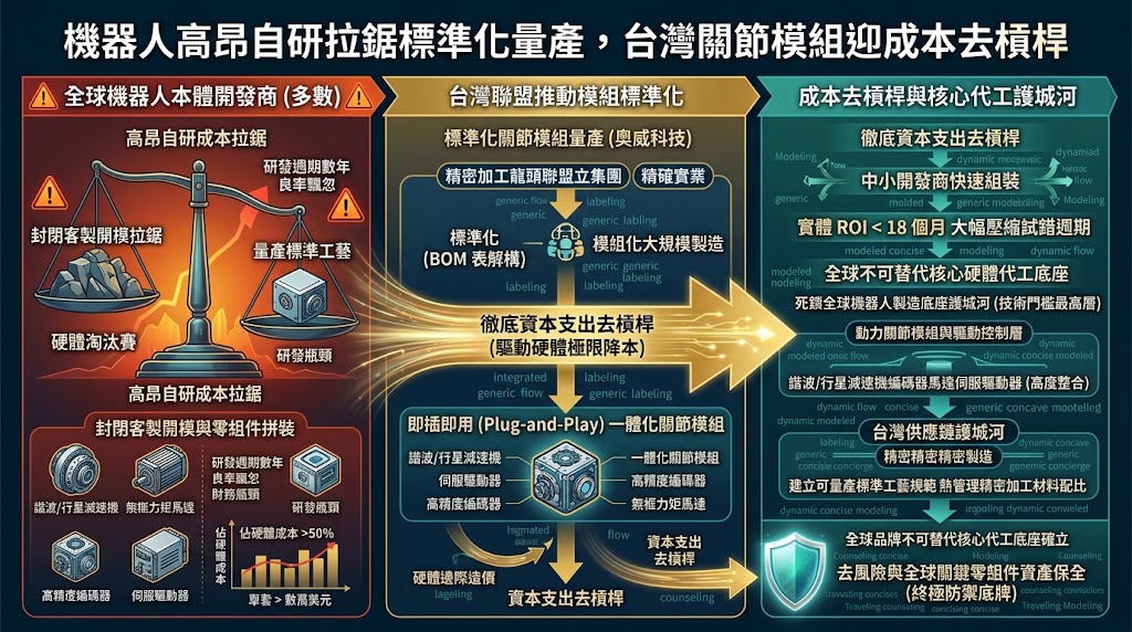 機器人高昂自研拉鋸標準化量產，台灣關節模組迎成本去槓桿