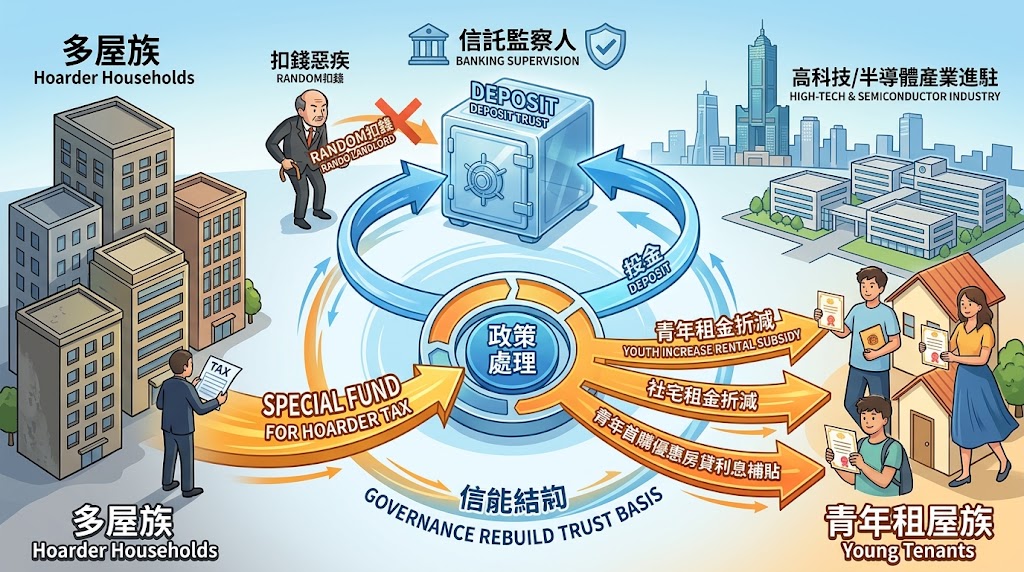收多屋族的稅補貼青年！高雄推囤房稅專款專用，更首創「押金信託……