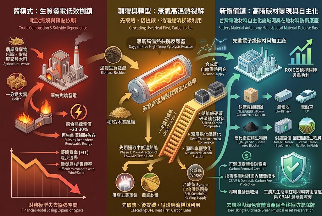 生質發電低效拉鋸高階碳材變現，循環經濟迎梯級利用