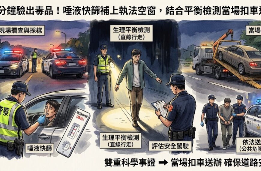 幾分鐘驗出毒品！唾液快篩補上執法空窗，結合平衡檢測...