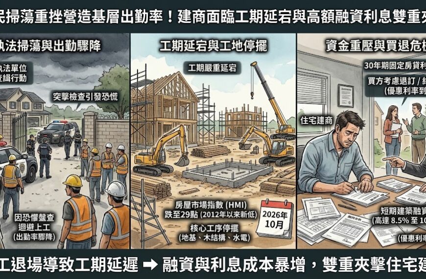 移民掃蕩重挫營造基層出勤率！建商面臨工期延宕與高額...