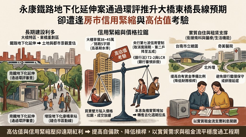 永康鐵路地下化延伸案通過環評推升大橋東橋長線預期卻遭逢房市信……