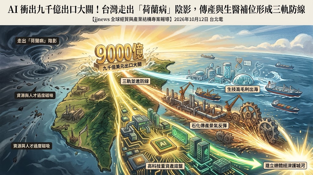 AI 衝出九千億出口大關!台灣走出「荷蘭病」陰影,傳產與生醫補……