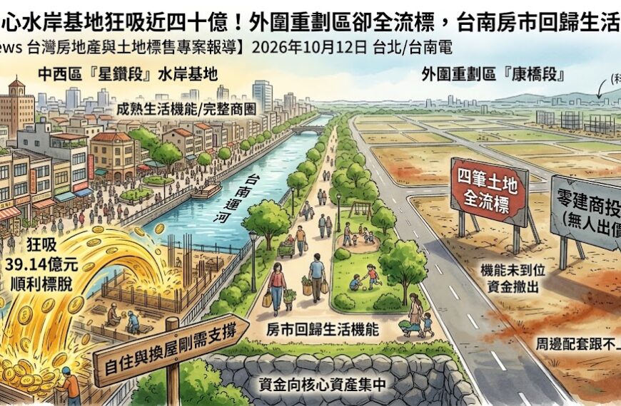 市中心水岸基地狂吸近四十億！外圍重劃區卻全流標，台...