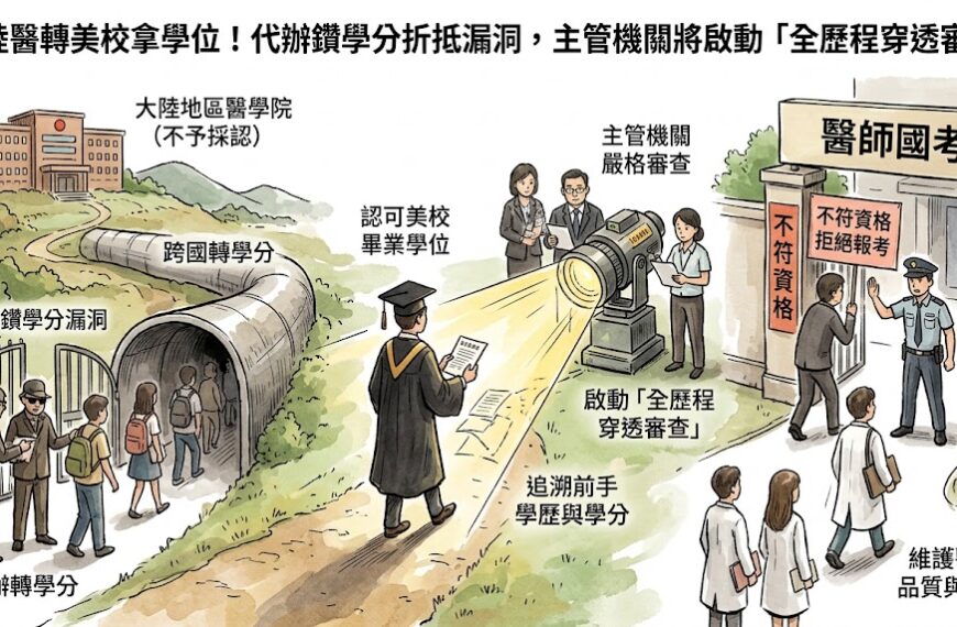 讀陸醫轉美校拿學位！代辦鑽學分折抵漏洞，主管機關將...
