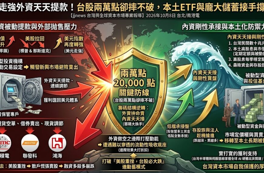 美元走強外資天天提款！台股兩萬點卻摔不破，本土ET...