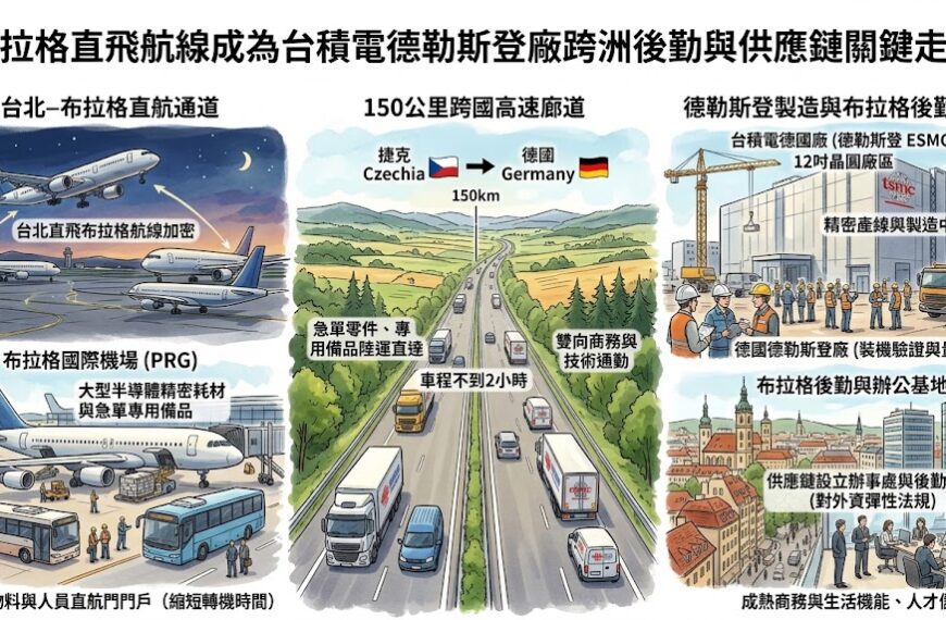 布拉格直飛航線成為台積電德勒斯登廠跨洲後勤與供應鏈...