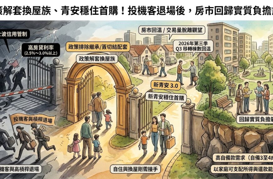政策解套換屋族、青安穩住首購！投機客退場後，房市回...