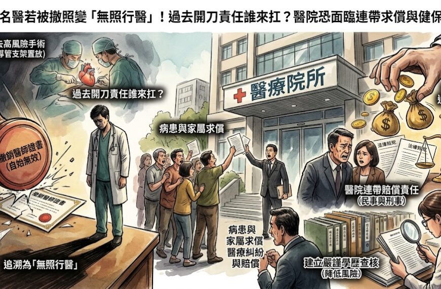 心臟名醫若被撤照變「無照行醫」！過去開刀責任誰來扛...