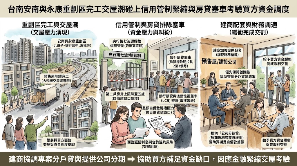 台南安南與永康重劃區完工交屋潮碰上信用管制緊縮與房貸塞車考驗……