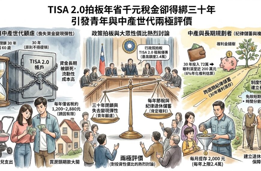 TISA 2.0拍板年省千元稅金卻得綁三十年引發青...